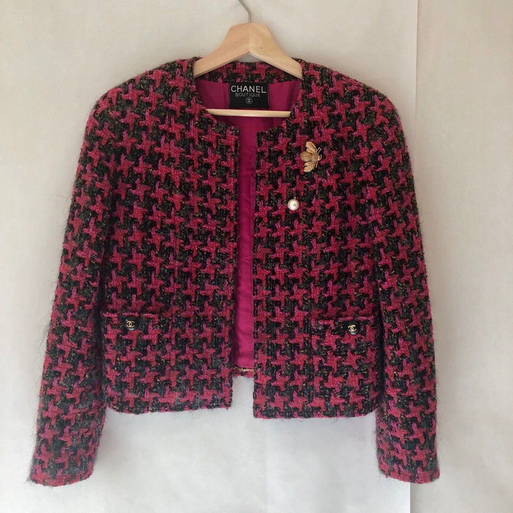 Chanel tweed jacket pink